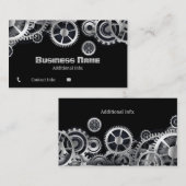 Steampunk Silver Gears 5 Visitekaartje (Voorkant / Achterkant)