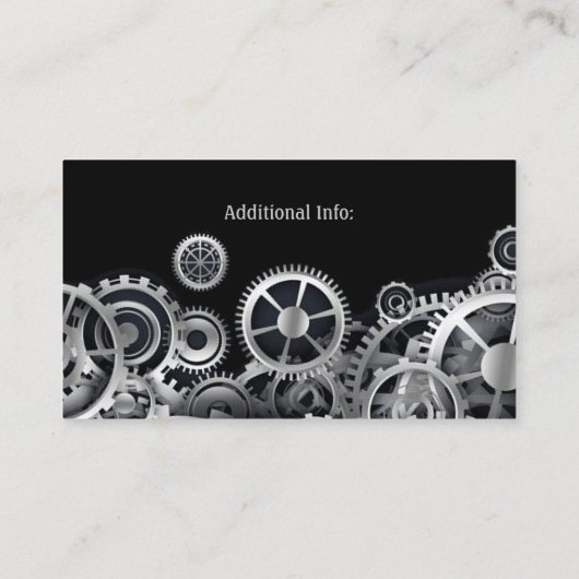 Steampunk Silver Gears 5 Visitekaartje (Achterkant)