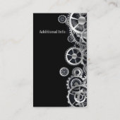 Steampunk Silver Gears 6 Visitekaartje (Achterkant)