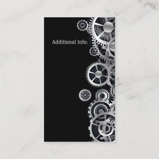 Steampunk Silver Gears 6 Visitekaartje (Achterkant)