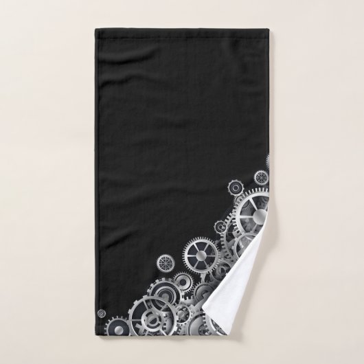 Steampunk Silver Gears Bad Handdoek (Handdoek)
