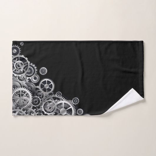 Steampunk Silver Gears Bad Handdoek (Handdoek)