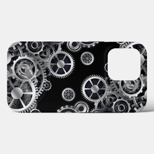 Steampunk Silver Gears Case-Mate iPhone Case (Achterkant (horizontaal))