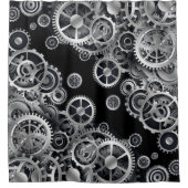 Steampunk Silver Gears Douchegordijn (Voorkant)