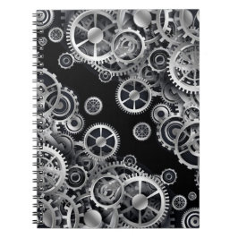 Steampunk Silver Gears-laptop Notitieboek