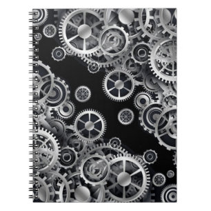 Steampunk Silver Gears-laptop Notitieboek