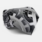 Steampunk Silver Gears Novelty Stropdas (Opgerold)