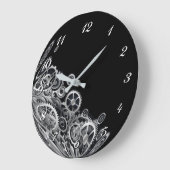 Steampunk Silver Gears Round Wall klok (Hoek)