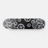 Steampunk Silver Gears Skateboard (Horizontaal)