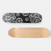 Steampunk Silver Gears Skateboard (Horizontaal)