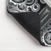 Steampunk Silver Gears & Tools Muismat (Hoek)