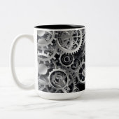 Steampunk Silver Gears Tweekleurige Koffiemok (Links)