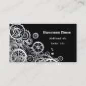 Steampunk Silver Gears Visitekaartje (Voorkant)