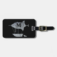 Steampunk Silver Zinc Airship Custom Monogram