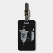 Steampunk Silver Zinc Airship Custom Monogram Bagagelabel (Voorkant verticaal)