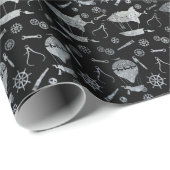 Steampunk Silver Zinc Airships Cadeaupapier (Rol Hoek)