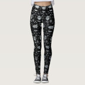 Steampunk Silver Zinc Airships Leggings (Voorkant)