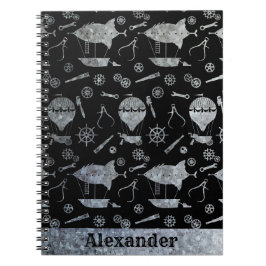 Steampunk Silver Zinc Airships Thema Aangepaste na Notitieboek