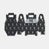 Steampunk Silver Zinc Balloons Monogram Gable Bedankdoosjes (Uitgevouwen)