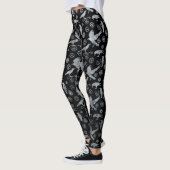Steampunk Silver Zinc Crows en Gears Leggings (Links)