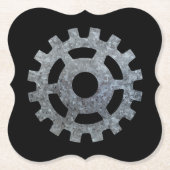 Steampunk Silver Zinc Gear VII Kartonnen Onderzetters (Voorkant)