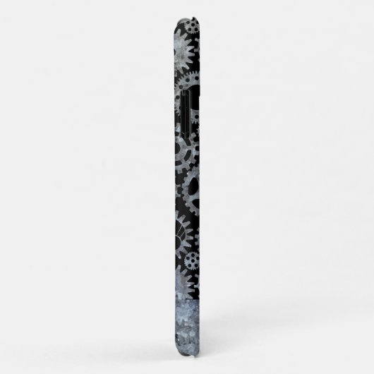 Steampunk Silver Zinc Gears Aangepaste naam Case-Mate iPhone Case (Achterkant/rechts)