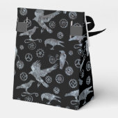 Steampunk Silver Zinc Gears and Crows Monogram Bedankdoosjes (Achterkant)