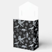 Steampunk Silver Zinc Gears and Crows Monogram Bedankdoosjes (Geopend)