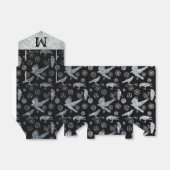 Steampunk Silver Zinc Gears and Crows Monogram Bedankdoosjes (Uitgevouwen)