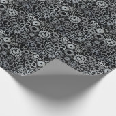 Steampunk Silver Zinc Gears Cadeaupapier (Hoek)