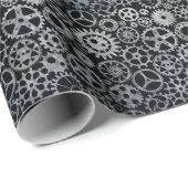 Steampunk Silver Zinc Gears Cadeaupapier (Rol Hoek)