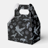 Steampunk Silver Zinc Gears & Crows Monogram Bedankdoosjes (Achterkant)