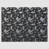 Steampunk Silver Zinc Gears en Crows Tissuepapier (Voorkant)