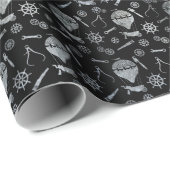 Steampunk Silver Zinc Hot Air-ballonnen Cadeaupapier (Rol Hoek)