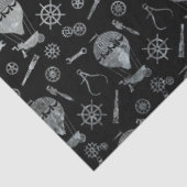 Steampunk Silver Zinc Hot Air-ballonnen Tissuepapier (Detail)