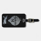 Steampunk Silver Zinc Hot Air Monogram Bagagelabel (Voorkant horizontaal)