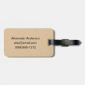 Steampunk Silver Zinc Steel Gears and Crows Bagagelabel (Achterkant horizontaal)