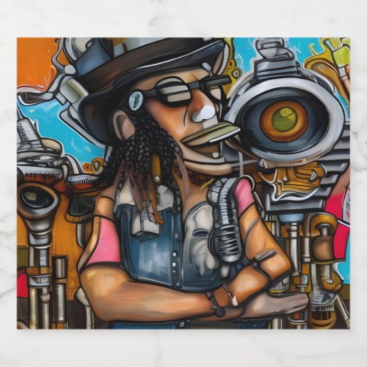 Steampunk Singer in Dreamweaver Sparkling Wijnetiket (Enkel label)