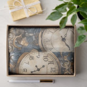 Steampunk Sinterklaas Klok Werk en Sneeuwbomen Tissuepapier (Geschenk)