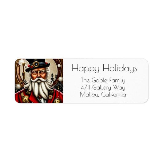 Steampunk Sinterklaas Retouradres Etiket (Voorkant)