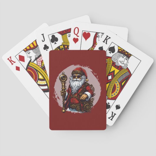 Steampunk Sinterklaas  Retro Style Pokerkaarten (Achterkant)