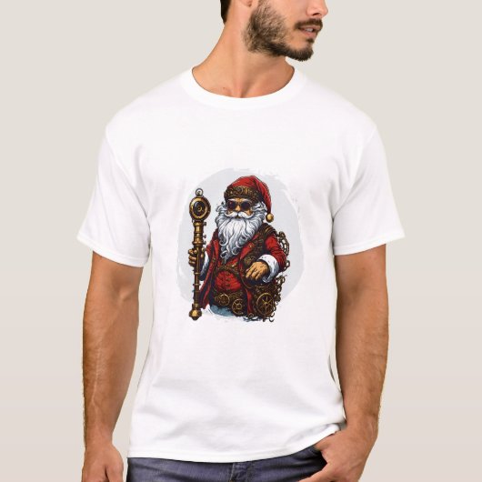 Steampunk Sinterklaas  Retro Style T-shirt (Voorkant)