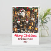 Steampunk Sinterklaas - Vrolijk Kerstfeest Feestdagenkaart (Staand voorkant)