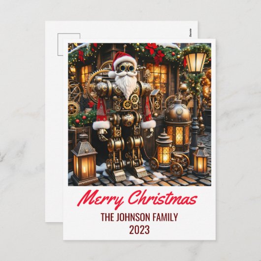 Steampunk Sinterklaas - Vrolijk Kerstfeest Feestdagenkaart (Voorkant / Achterkant)