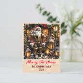 Steampunk Sinterklaas - Vrolijk Kerstfeest Feestdagenkaart (Staand voorkant)