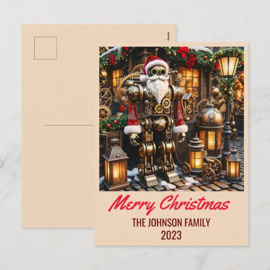 Steampunk Sinterklaas - Vrolijk Kerstfeest Feestdagenkaart (Voorkant / Achterkant)