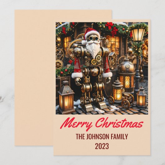 Steampunk Sinterklaas - Vrolijk Kerstfeest Feestdagenkaart (Voorkant / Achterkant)