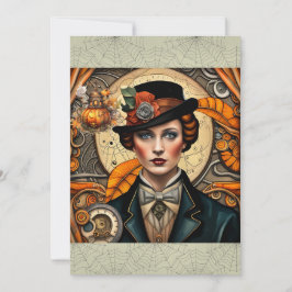 Steampunk Sirene van Halloween Feestdagenkaart