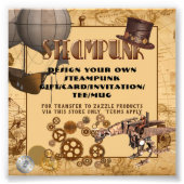 STEAMPUNK Sjabloon transfer naar OM HET EVEN WELKE Foto Afdruk (Voorkant)