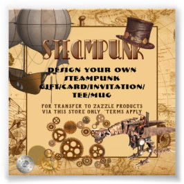 STEAMPUNK Sjabloon transfer naar OM HET EVEN WELKE Foto Afdruk